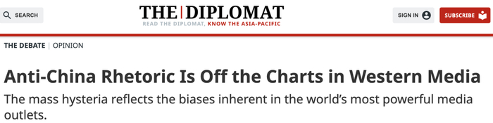 美国“外交学者”网站报道截图