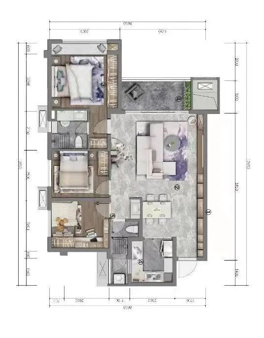 万科天府公园未来城建面108平户型空间