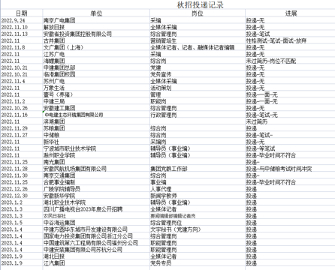 李彦清的秋招进程记录表（截至2023年1月）。受访者供图