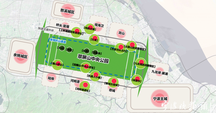 翠屏山中央公园空间规划 示意图