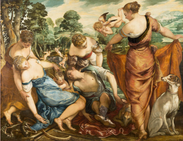 《阿多尼斯之死》，丁托列托，约1550-1555年