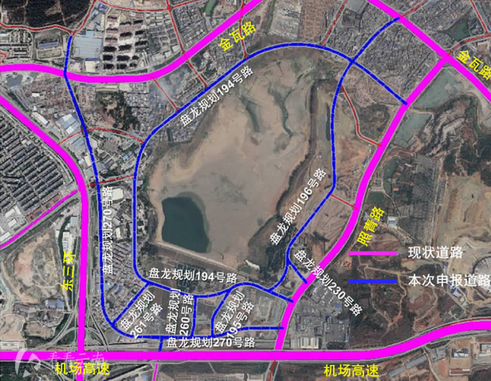 东白沙河片区规划道路示意图