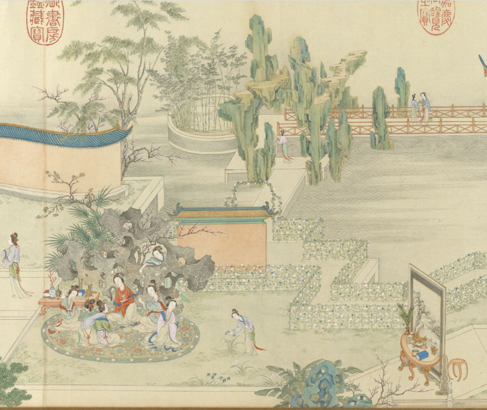 △ 清 丁观鹏 《仿仇英汉宫春晓图卷》