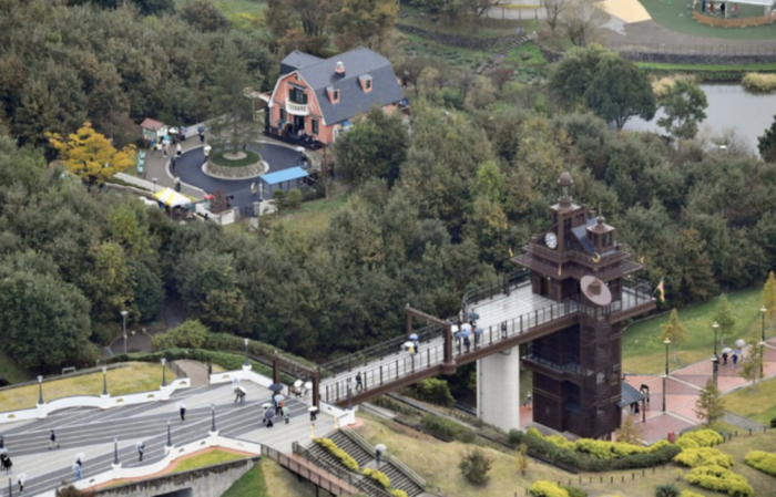 吉卜力主题公园部分区域航拍照片。图自日媒