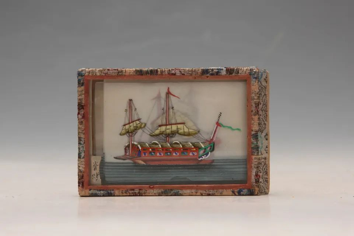 清船景通草画   董少新先生捐赠