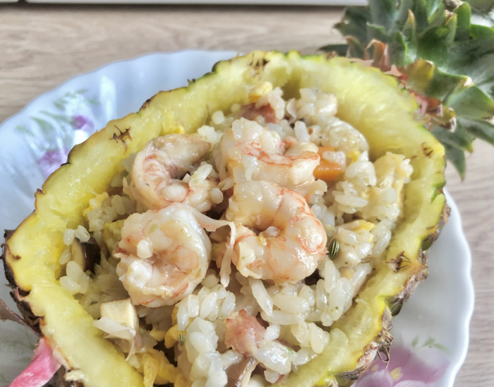 ▲做好的菠萝饭