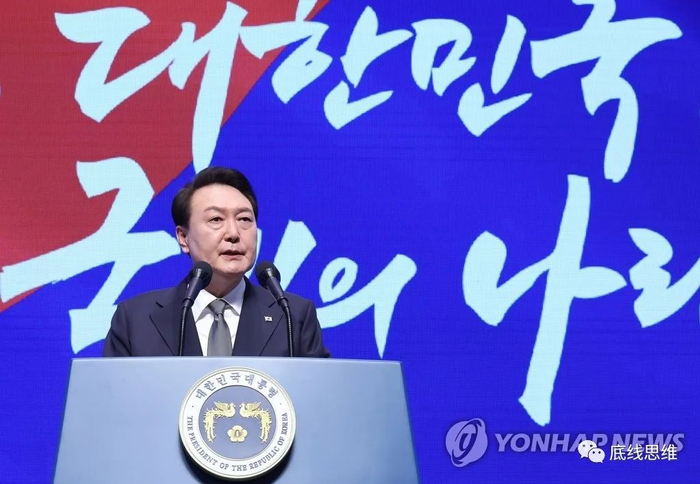 3月1日，韩国总统尹锡悦发表“三一节”讲话（图/韩联社）