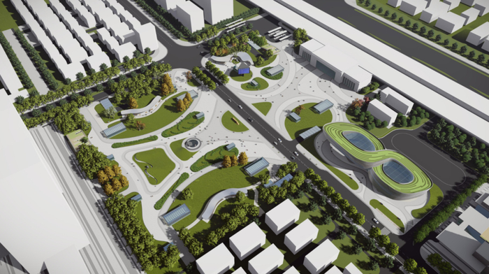 武汉新城葛店综合交通枢纽效果图