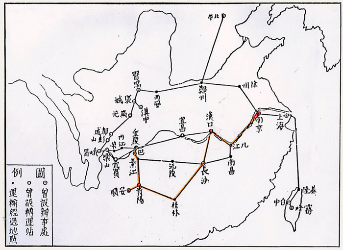 朱家济参加的故宫文物南迁路线