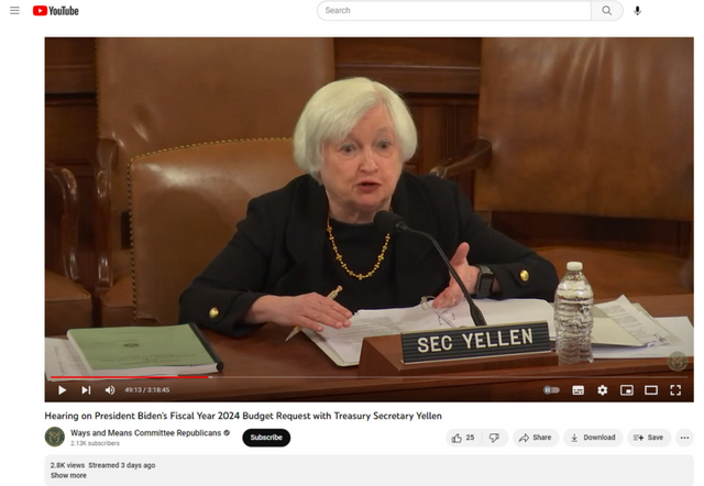 听证会直播回放截图。