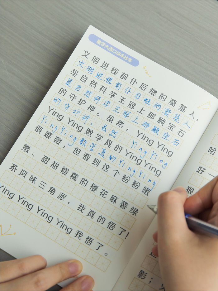 “数学大悟口诀”手抄本 图片来源：麦当劳