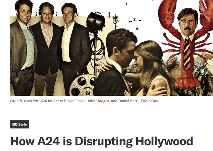 左上角是A24的三位创始人。/ GQ