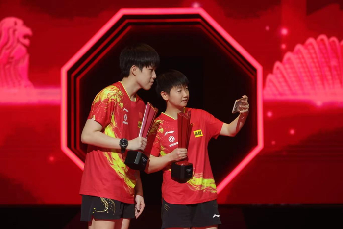 王楚钦/孙颖莎收获混双冠军。   图/WTT世界乒联