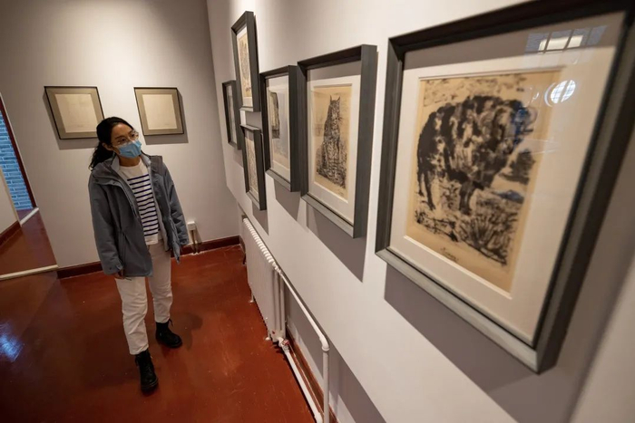       泰安里内的展览吸引往来游客参观     