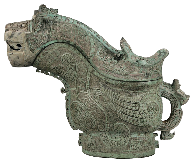 图 18–1 商代鸮虎纹觥 美国哈佛艺术博物馆藏