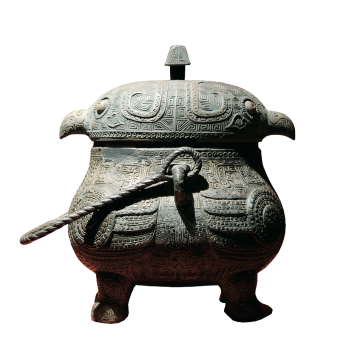 图 14 商代晚期鸮形青铜提梁卣 湖南省博物馆藏