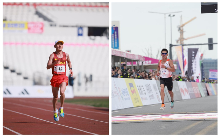 中国速度 除了何杰，董国建（左图）、杨绍辉（右图）也为中国马拉松军团取得不俗成绩。  受访者供图
