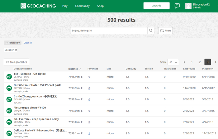 世界各地的爱好者都会在该网站上分享自己埋下或者找到宝藏的坐标位置