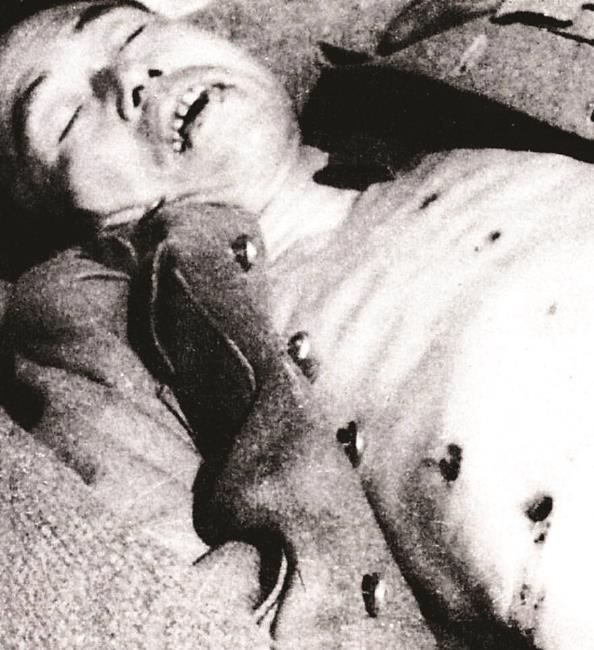             被汤普森枪击毙的国民党兵团司令邱清泉          