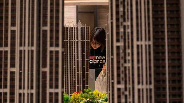 江西赣州，一处售楼处内的沙盘。&nbsp; 视觉中国 资料图
