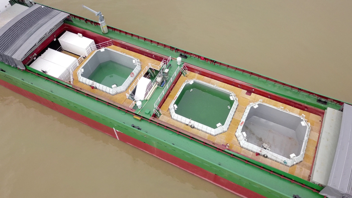 “国信101”号的养殖舱用的就是“船载舱养”模式 图片来源：半岛网