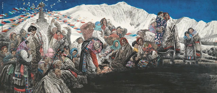 冯远  今生来世   纸本设色  217cm×505cm  2011