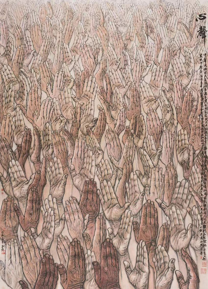 冯远  心声  纸本设色  260cm×200cm  2019