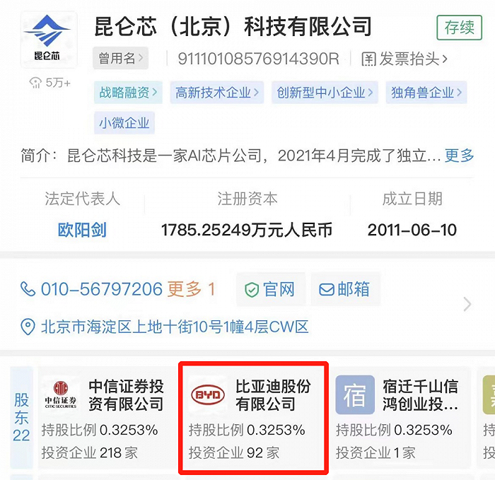 ▲比亚迪持股0.33%