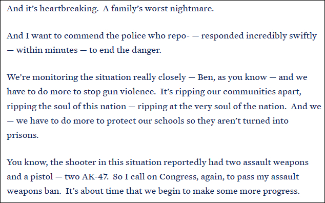 白宫网站发布的拜登当天讲话文字实录