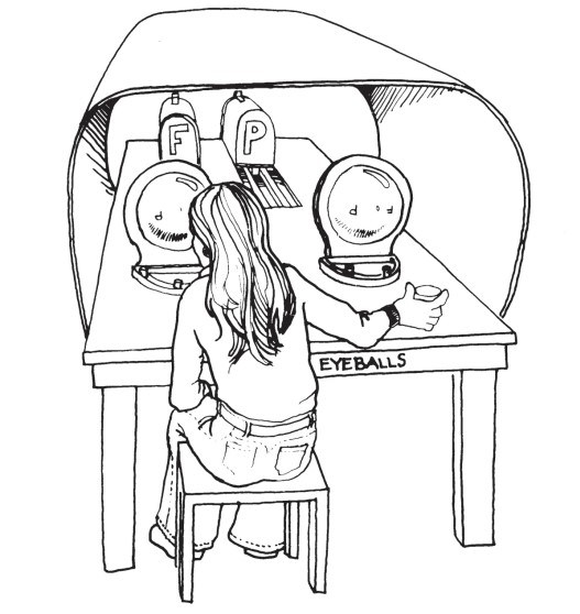 图10 互动性从一开始就是旧金山探索馆的核心：“眼球”展区。贾德·金绘。