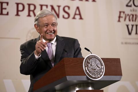 墨西哥总统洛佩斯·奥夫拉多尔，资料图