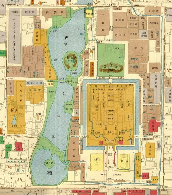 《明北京城复原平面图》（局部）