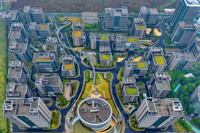 东方美谷俯瞰图，上海化妆品产业集聚地之一 东方美谷供图