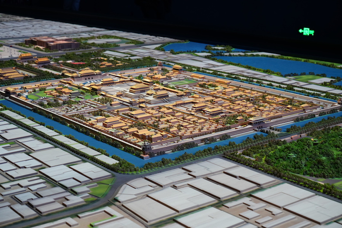 中轴线沙盘上的故宫建筑群