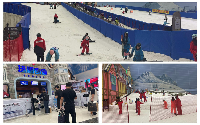 广州热雪奇迹室内滑雪场吸引了众多爱好者体验。  新京报记者 孙海光 摄