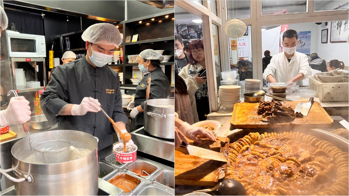 前门附近的卤煮与爆肚。  新京报记者 秦胜南 摄