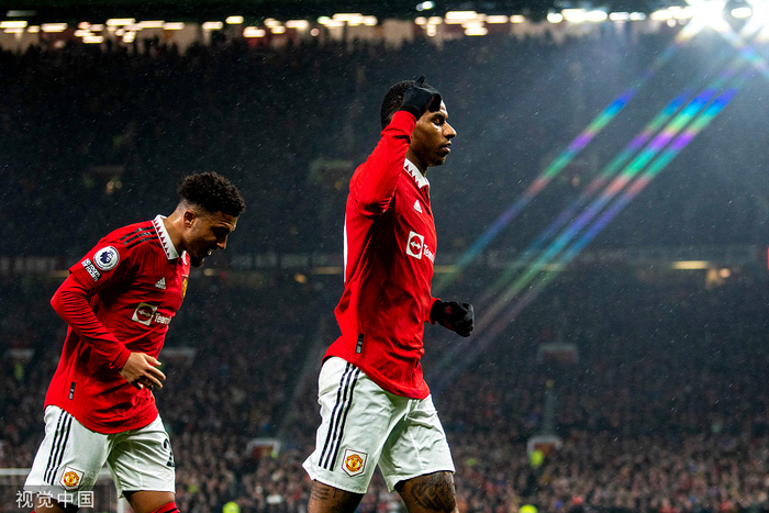 拉什福德（右）找回了进球的感觉。