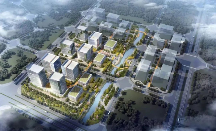 东莞水乡信息科技港项目鸟瞰效果图