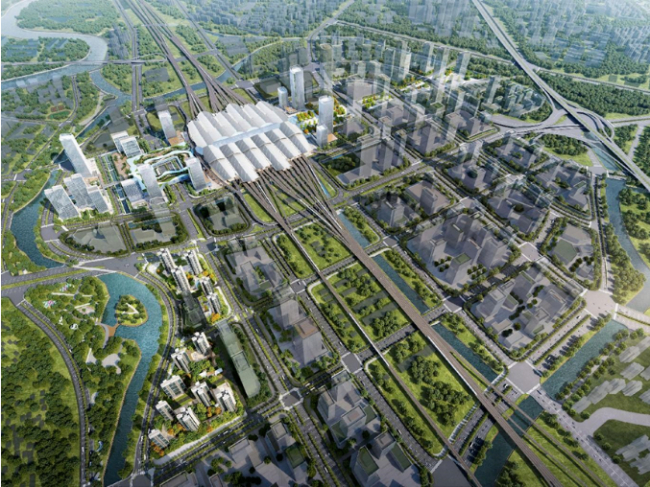 广州南站核心区TOD规划效果图