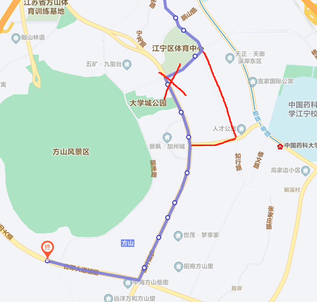 （红色路段为817路4月8日调整路段）