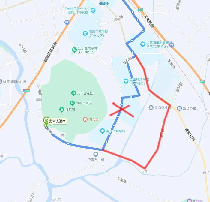 （红色路段为806路调整路段）