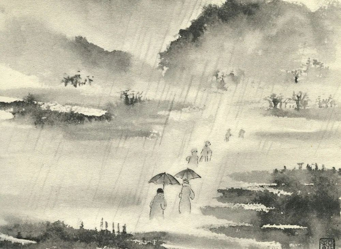 雨中探访瓦斯代尔黑德小教堂，蒋彝，1937