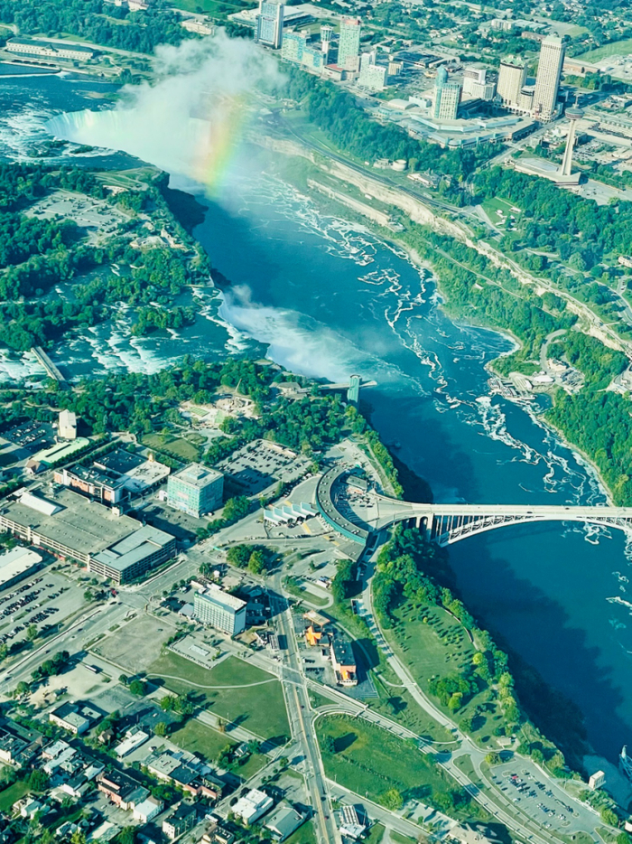 在空中观看尼亚加拉大瀑布，可以看到完整的水流循环过程。/受访者供图