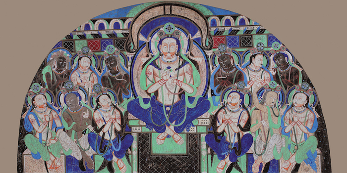 郭峰  弥勒说法图 2005 纸本综合  280x155cm  