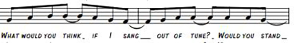 “披头士”乐队《在朋友的一点帮助下》首句：“如果我唱歌跑掉，你会作何想？”