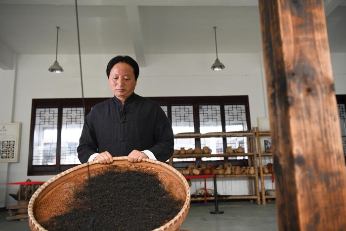 王昶在制作祁门红茶。新华社记者 张端 摄