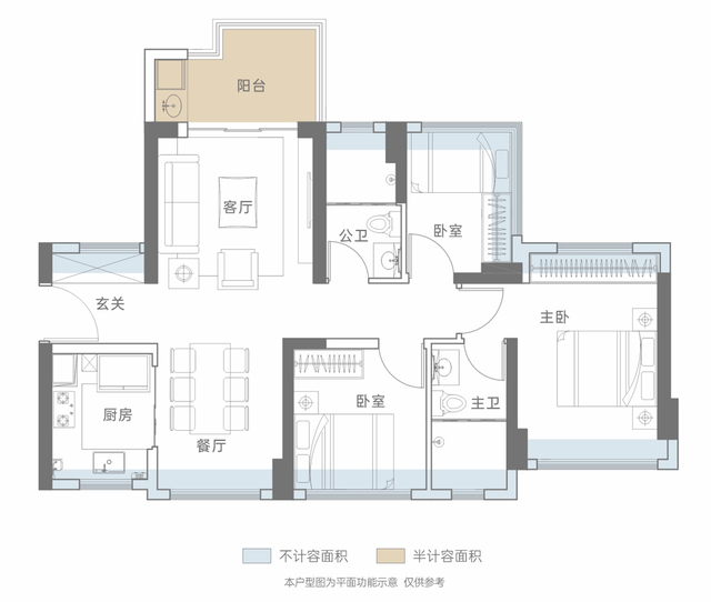 建面约89㎡户型图