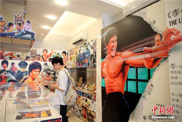 香港举行功夫巨星李小龙相关展览。洪少葵 摄