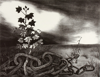 拉马尔·贝克（Lamar Baker）的平版印刷画《被奴役的植物》（1939）