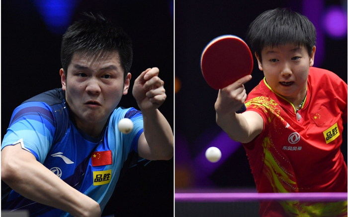 樊振东（左）、孙颖莎分获男女单打冠军。  图/新华社